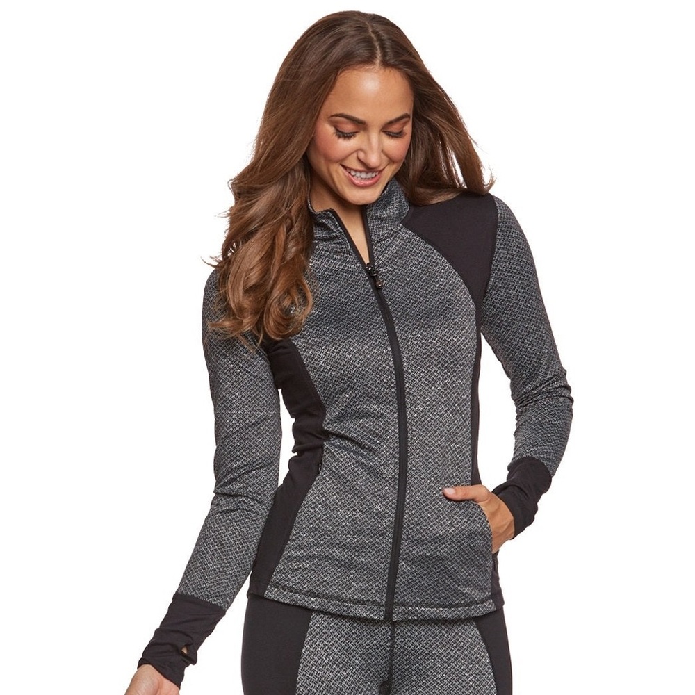 Betsy Johnson Performance Textured Knit Zip Up Jacket size M/L